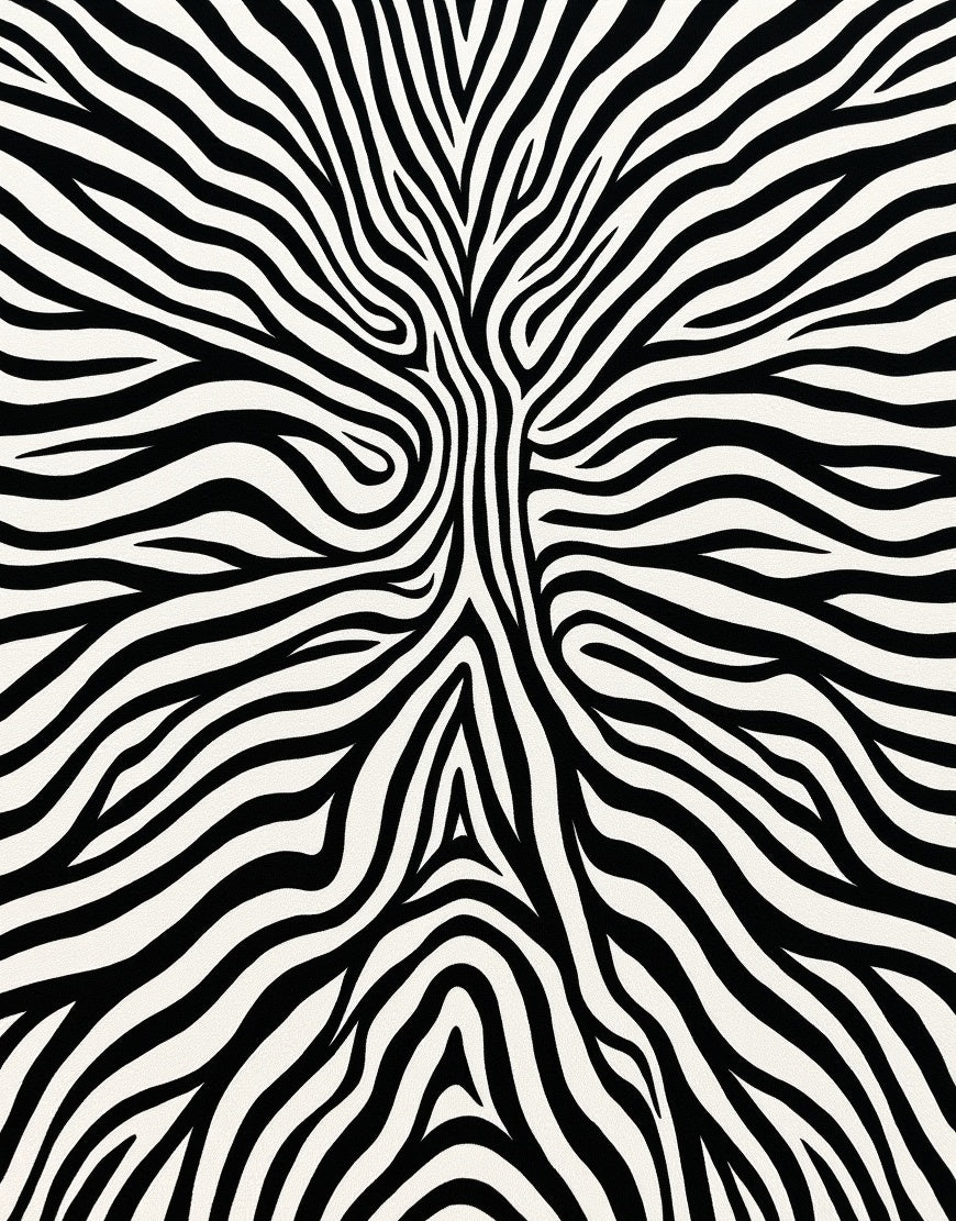 Bold Black White Zebra Strips Rug