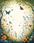 Whimsical Garden Butterflies And Bees Rug