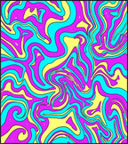 Vibrant Swirls Psychedelic Pattern Rug