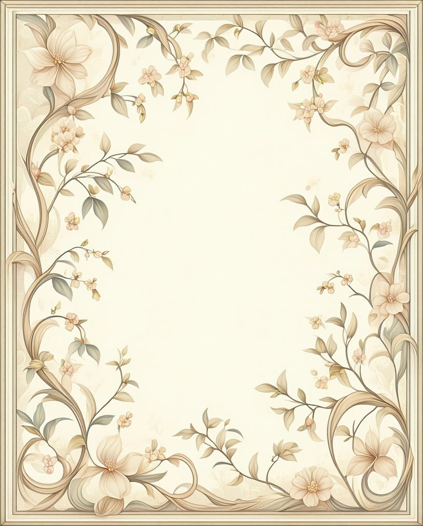 Soft Floral Vine Elegant Accent Rug