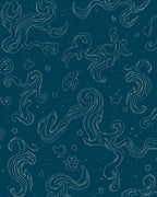 Whimsical Swirls and Stars Pattern Rug