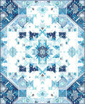Intricate Blue Geometric Snowflake Pattern Rug