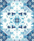 Intricate Blue Geometric Snowflake Pattern Rug