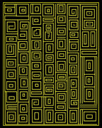 Modern Maze Patterned Geometric Rug