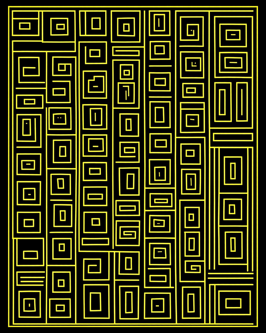 Modern Maze Patterned Geometric Rug