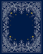 Ornate Celestial Flourish Pattern Rug