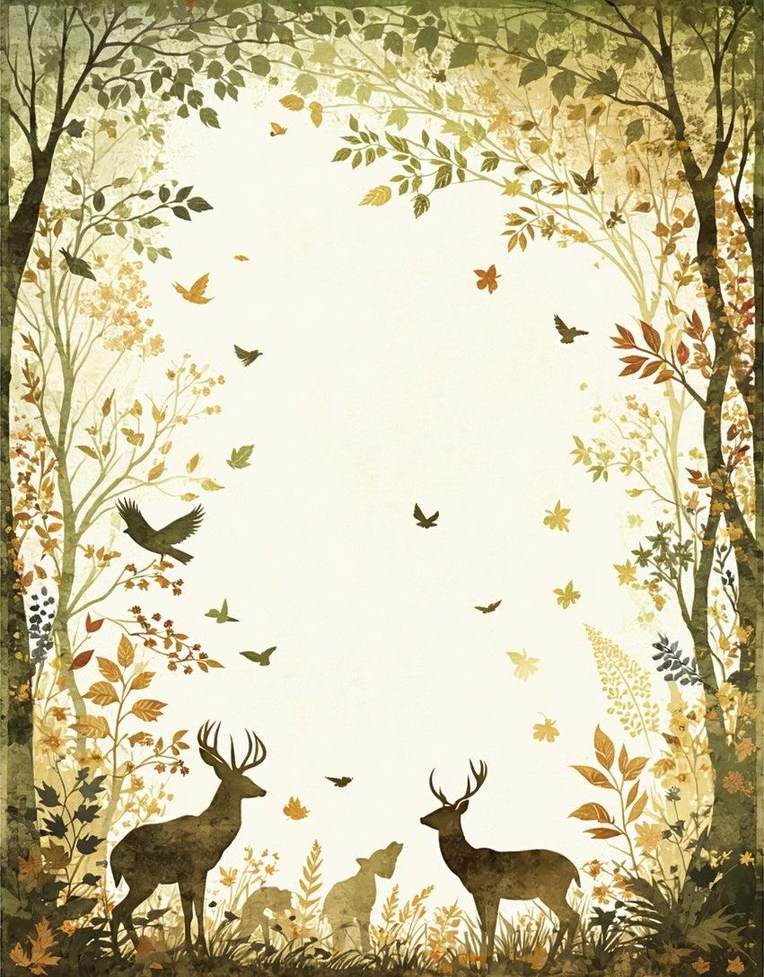 Woodland Forest And Wildlife Scene Rug