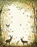 Woodland Forest And Wildlife Scene Rug