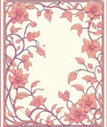 Pink Floral Vine Art Nouveau Rug