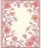 Pink Floral Vine Art Nouveau Rug