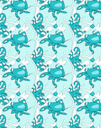 Teal Octopus Abstract Pattern Rug