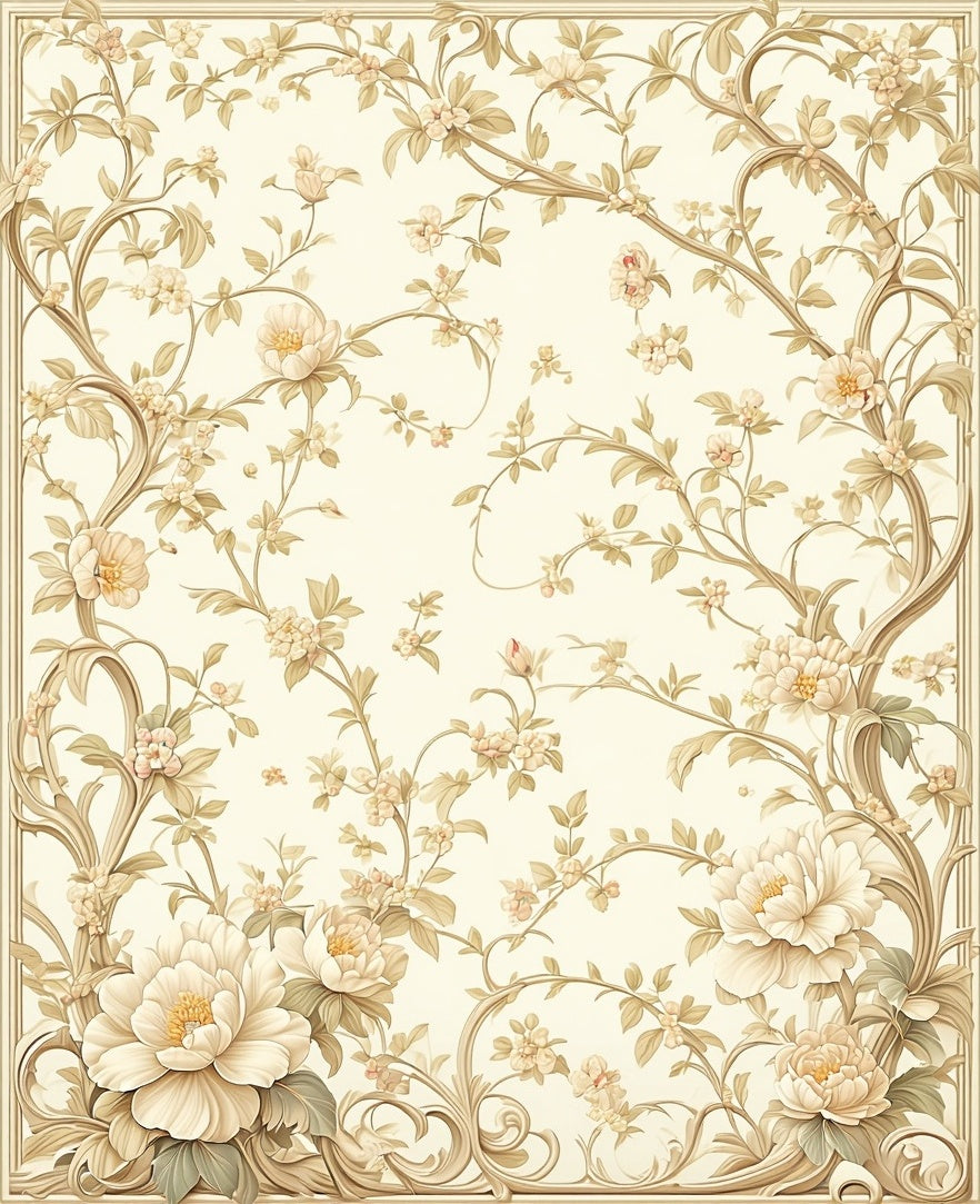 Elegant Floral Vine Pattern Rug