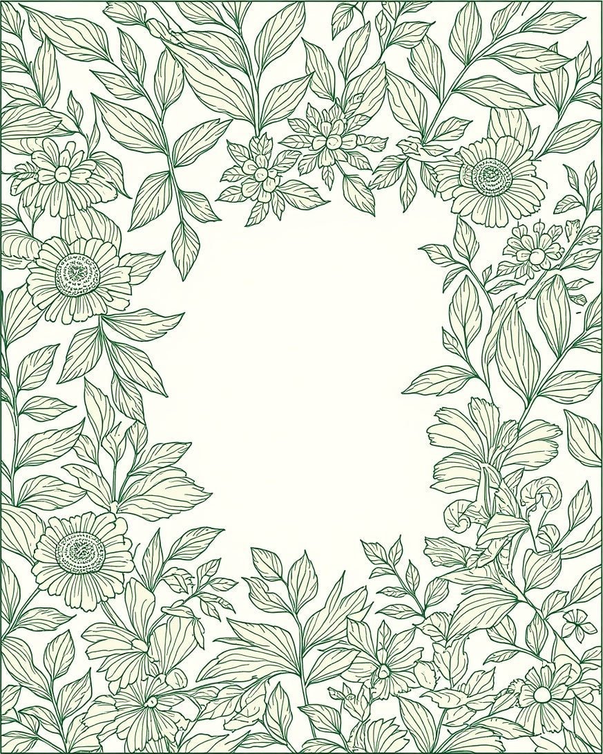 Elegant Botanical Garden Floral Design Rug