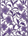 Art Nouveau Violet Floral Vines Rug