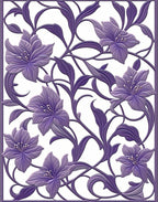 Art Nouveau Violet Floral Vines Rug