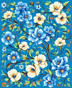 Vibrant Floral Vines Patterned Rug