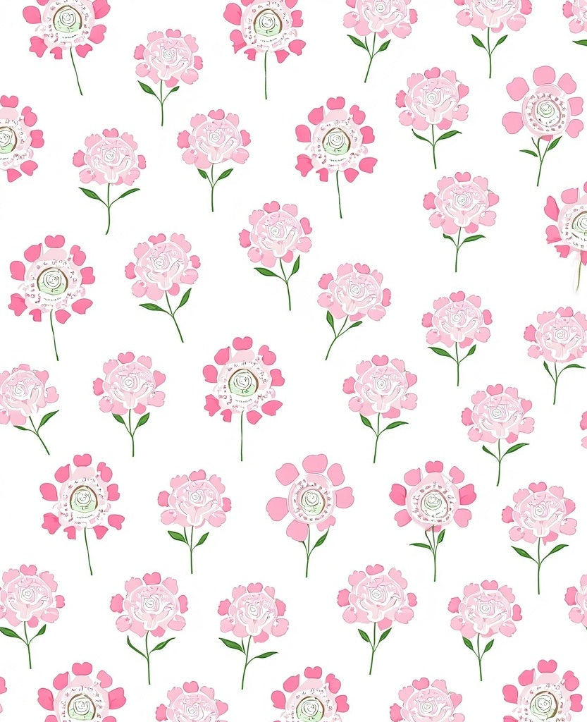 Pink Floral Pattern Design Rug