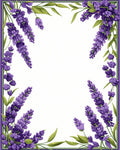 Lavender Floral Border Design Rug