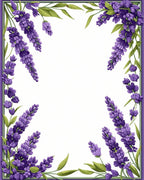 Lavender Floral Border Design Rug