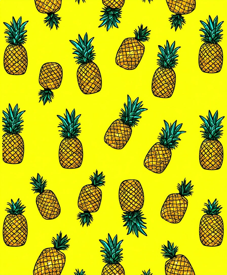 Yellow Pineapple Pattern Design Rug