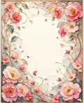 Whimsical Floral Delicate Pink Peony Rug
