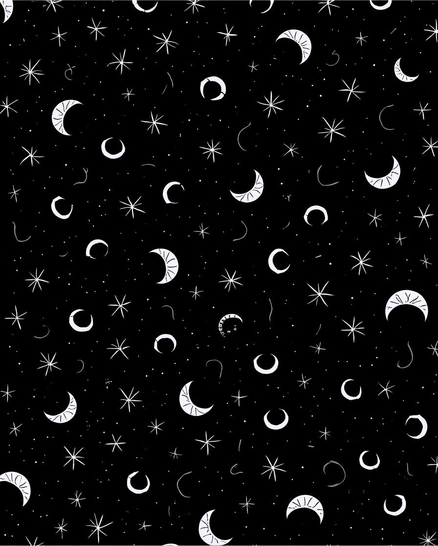 Celestial Moon Stars Pattern Design Rug