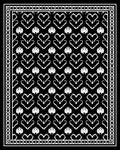 White Ornamental Hearts On Black Rug