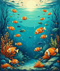 Whimsical Aquatic Life Underwater Scene Rug