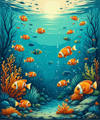 Whimsical Aquatic Life Underwater Scene Rug