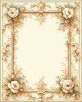 Floral Scrollwork Elegant Cream Rug