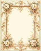 Floral Scrollwork Elegant Cream Rug