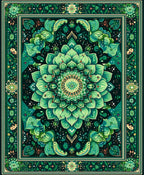 Verdant Floral Mandala Art Rug