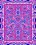 Abstract Blue Pink Stylized Pattern Rug