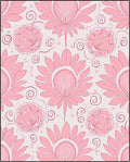Pink Floral And Swirl Pattern Rug