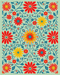 Vibrant Floral Vine Pattern Design Rug