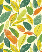 Tropical Leaf Pattern With Vibrant Hues Rug