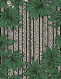 Lush Green Foliage Vertical Stripe Design Rug
