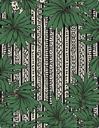 Lush Green Foliage Vertical Stripe Design Rug