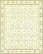 Delicate Floral Vines Lattice Pattern Rug