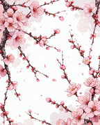 Pink Cherry Blossom Floral Pattern Rug