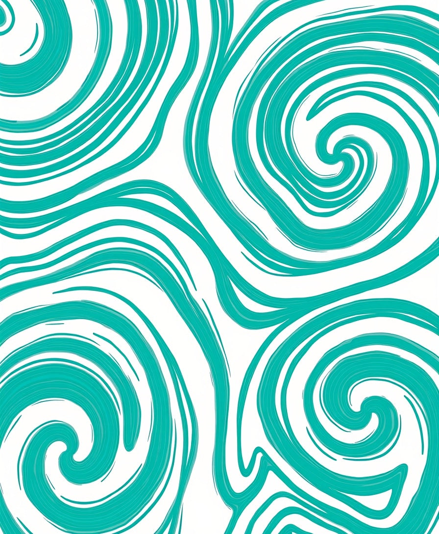 Teal Swirl Abstract Pattern Rug