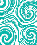 Teal Swirl Abstract Pattern Rug