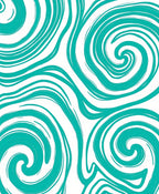 Teal Swirl Abstract Pattern Rug
