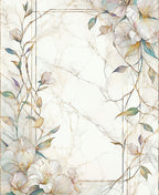 Floral Botanical Marble Inspired Art Rug