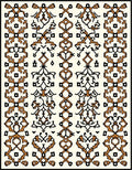 Brown Black Intricate Scrollwork Design Rug