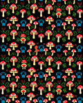 Whimsical Mushroom Forest Pattern Rug