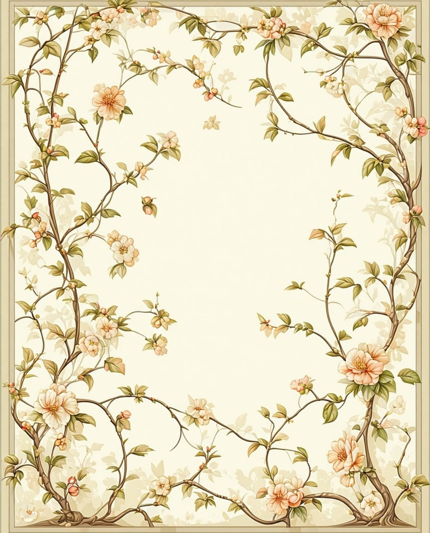Elegant Floral Vine Art Rug