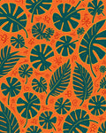 Tropical Leaf And Flower Pattern Rug