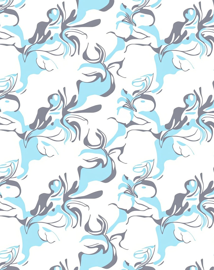 Abstract Blue Sky Swirls Pattern Rug