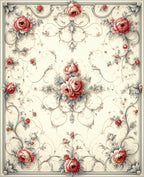 Vintage Floral Swirl Lace Design Rug